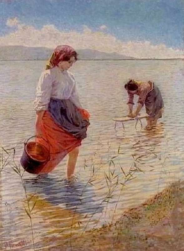 Lavandaie sul lago